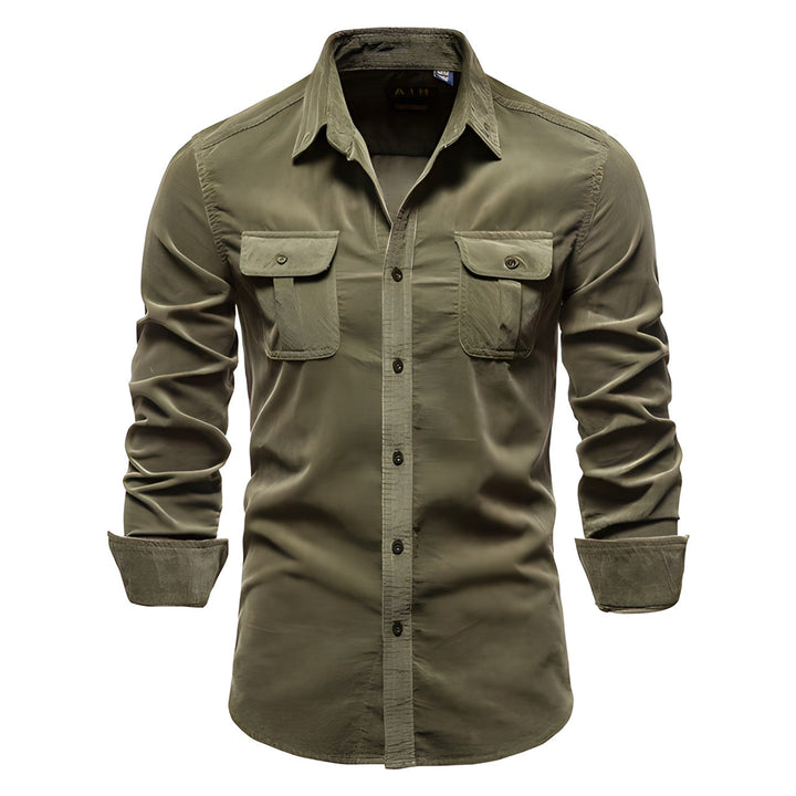 Maxwell | Men's Collared Front Pocket Buttoned Shirt