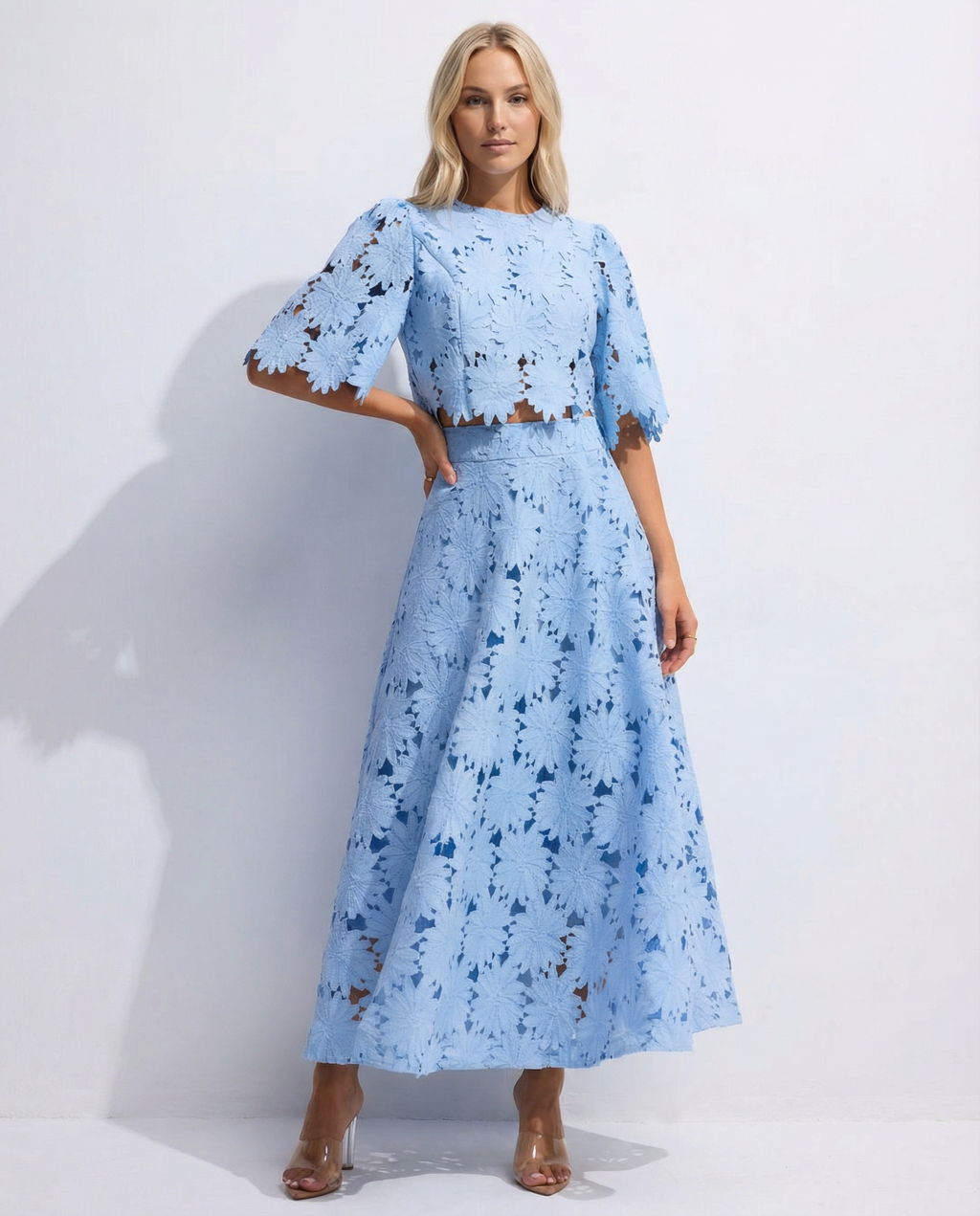 Meadow | Women's A-Line Short Sleeve Round Neck Two Piece Set