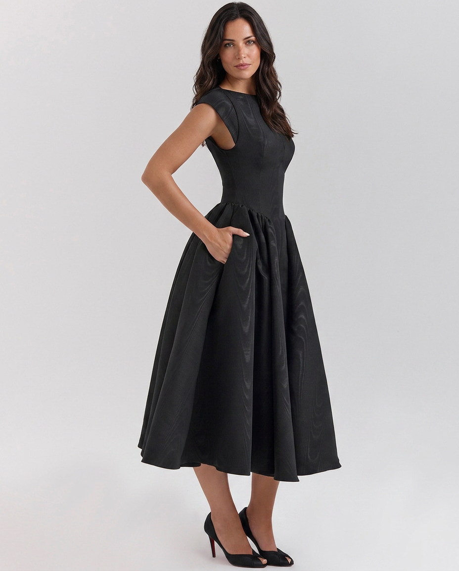 Melissa | Women's Open Back Boat Neck Wedding Guest Dress