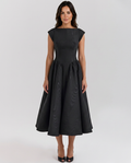 Melissa | Women's Open Back Boat Neck Wedding Guest Dress