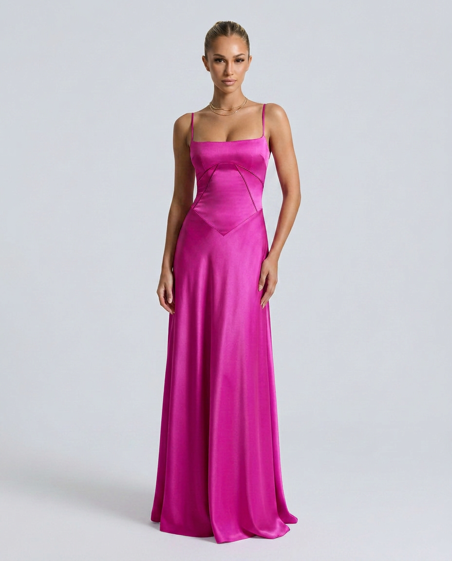 Mercedes | Women's Fitted Sleeveless Flowy Wedding Guest Dress