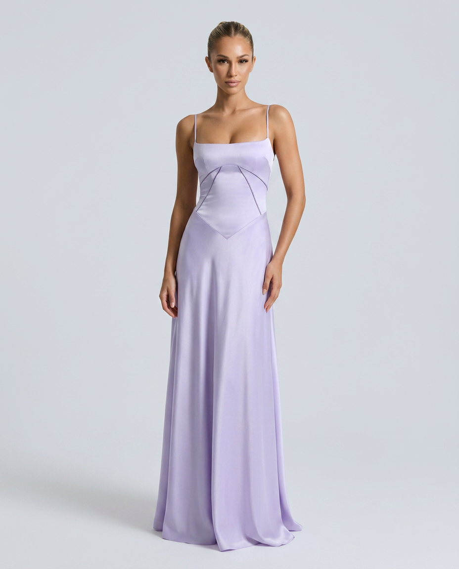 Mercedes | Women's Fitted Sleeveless Flowy Wedding Guest Dress