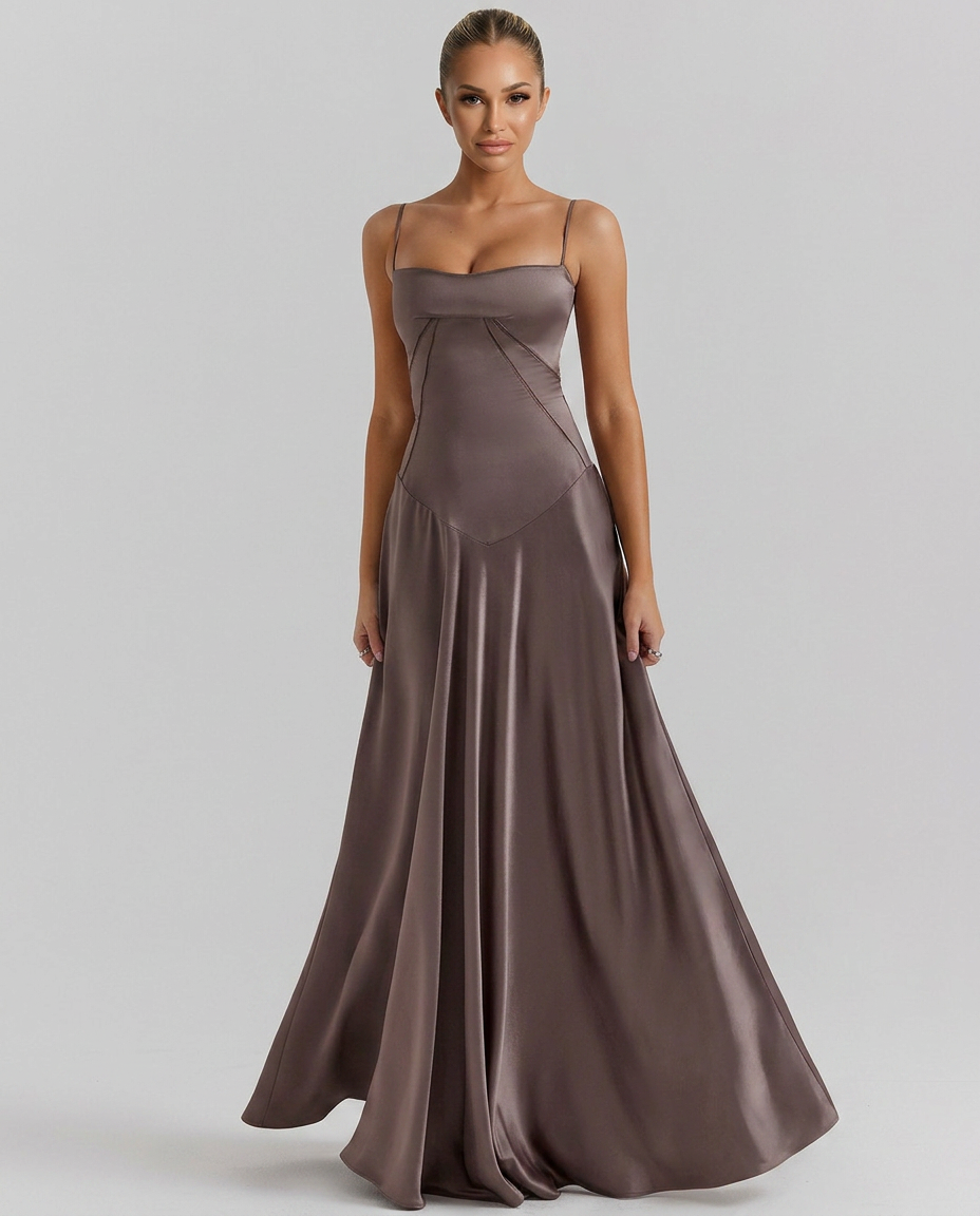 Mercedes | Women's Fitted Sleeveless Flowy Wedding Guest Dress