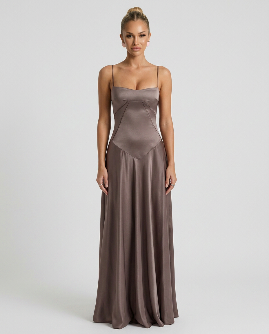 Mercedes | Women's Fitted Sleeveless Flowy Wedding Guest Dress