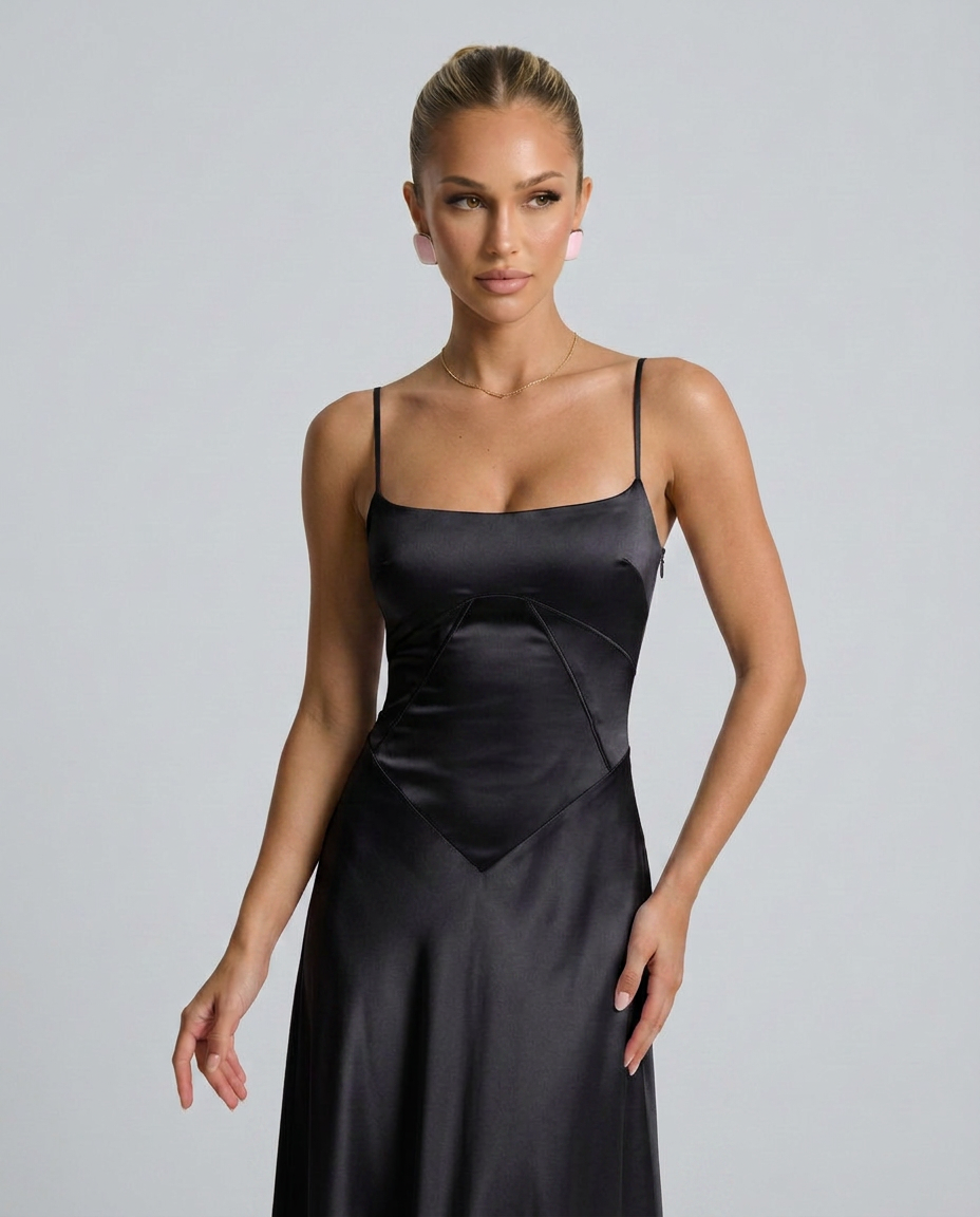 Mercedes | Women's Fitted Sleeveless Flowy Wedding Guest Dress