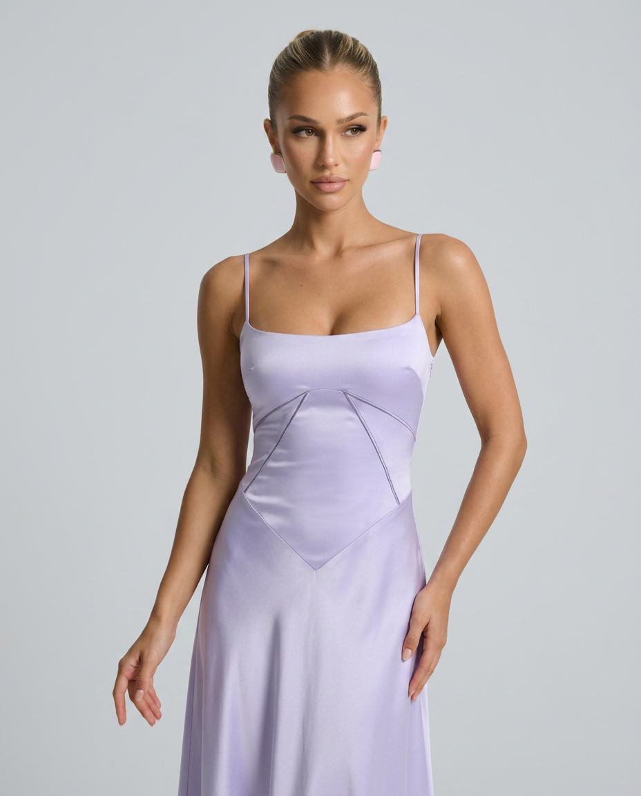 Mercedes | Women's Fitted Sleeveless Flowy Wedding Guest Dress