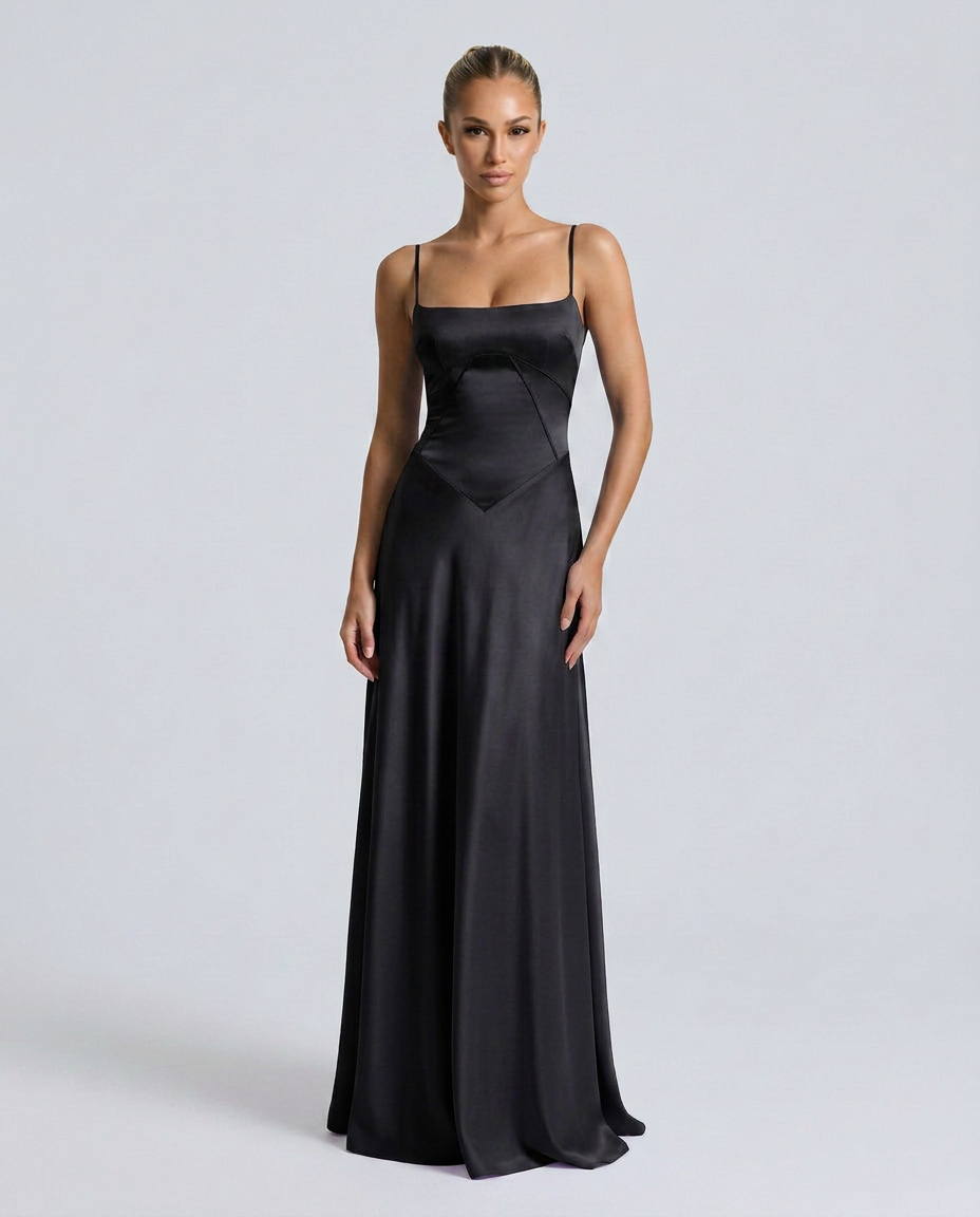 Mercedes | Women's Fitted Sleeveless Flowy Wedding Guest Dress