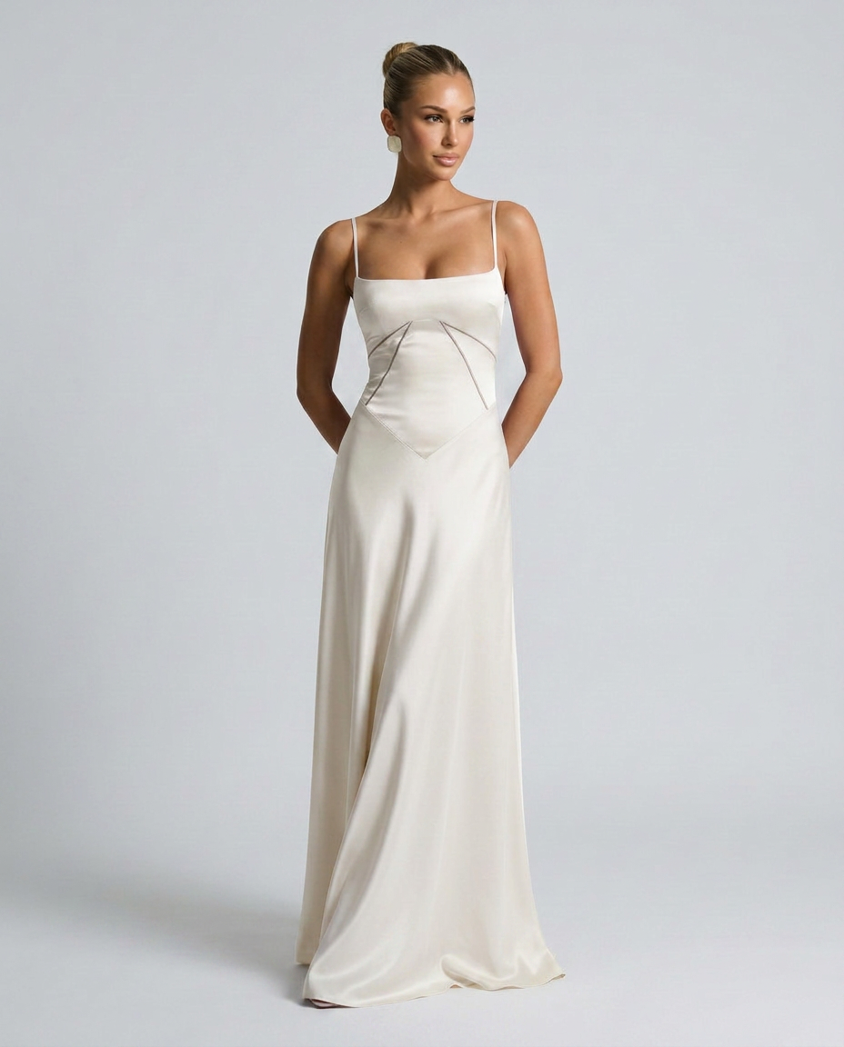 Mercedes | Women's Fitted Sleeveless Flowy Wedding Guest Dress