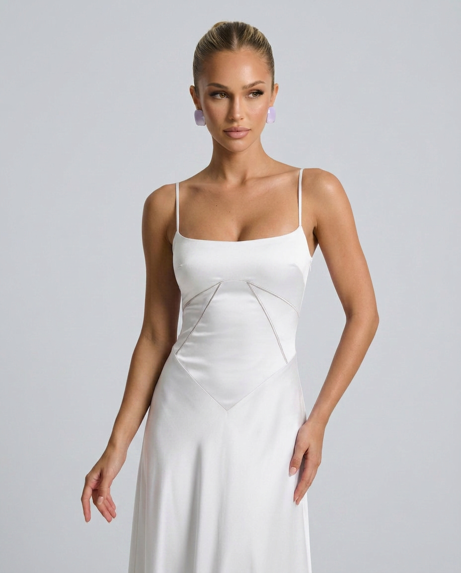 Mercedes | Women's Fitted Sleeveless Flowy Wedding Guest Dress