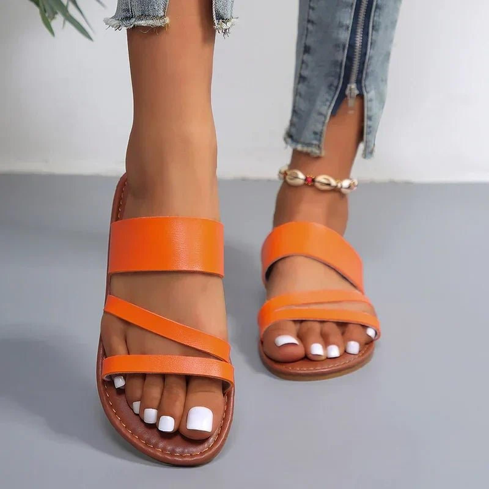 Meredith | Women's Open Toe Multi-Strap Open Back Slides