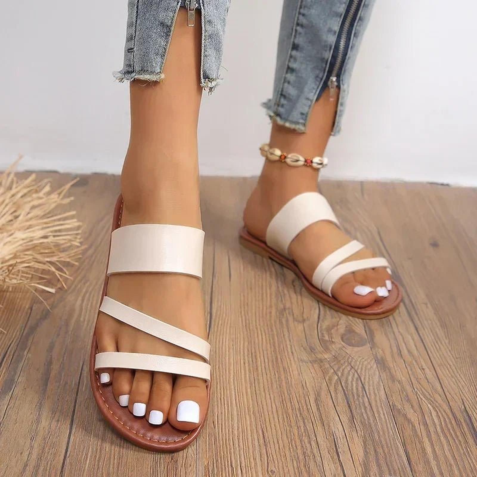 Meredith | Women's Open Toe Multi-Strap Open Back Slides