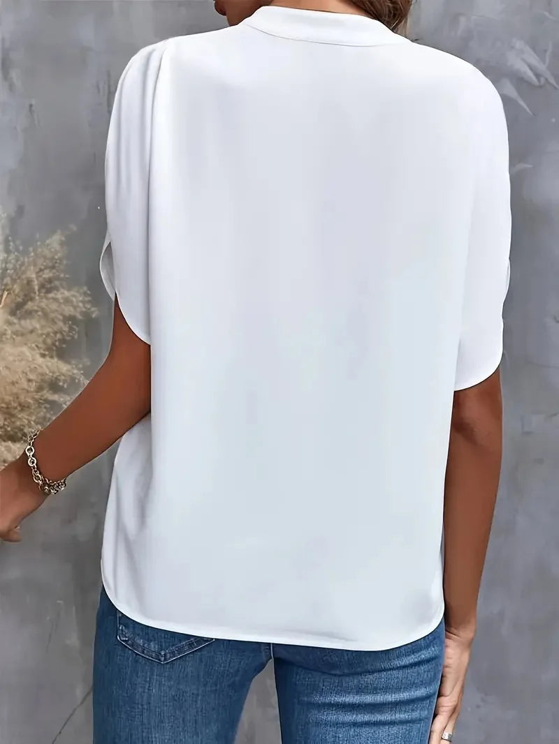 Mia | Women's V-Neck Top with Petal Split Sleeves