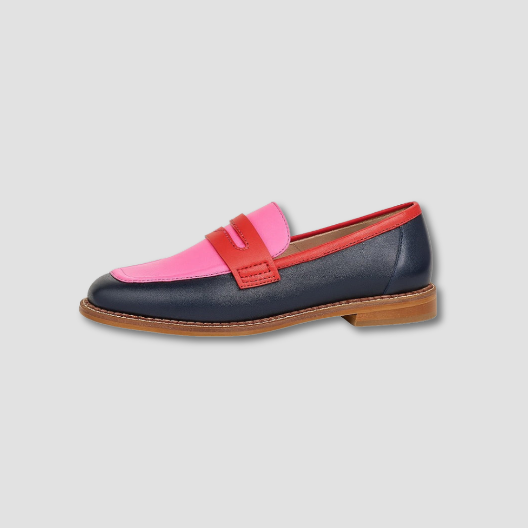 Mikaela | Women's Two-Tone Slip-On Round Toe Moccasin Loafers