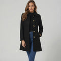Moira | Women’s Long Sleeve Single Breasted Button Front Coat