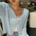 Monica | Women's Button-Front Cropped V Neck Cardigan