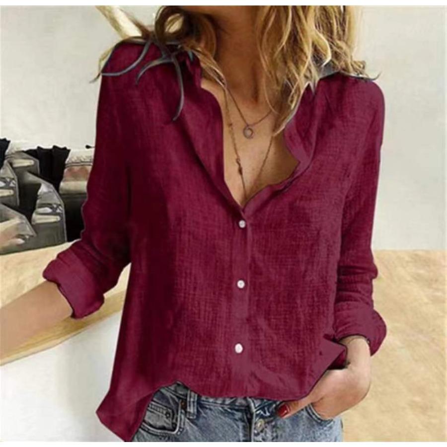 Morgan | Women's Collared Button Front Long Sleeve Shirt
