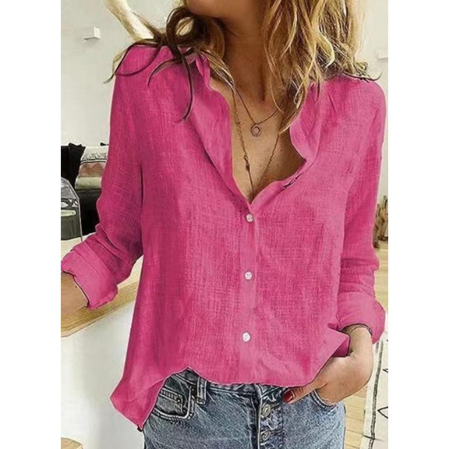 Morgan | Women's Collared Button Front Long Sleeve Shirt