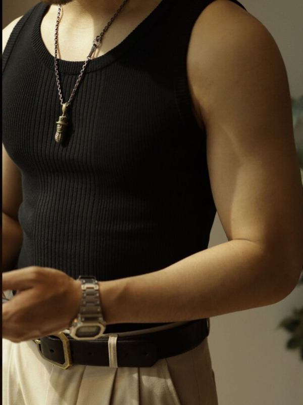 Nathan | Men's Sleeveless Slim Fit Ribbed Tank Top