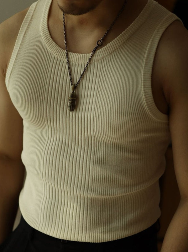 Nathan | Men's Sleeveless Slim Fit Ribbed Tank Top