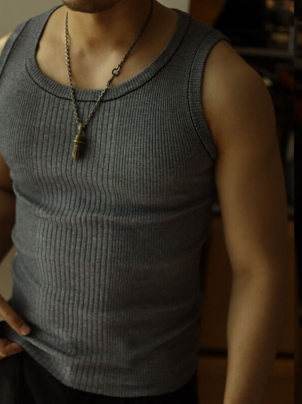 Nathan | Men's Sleeveless Slim Fit Ribbed Tank Top