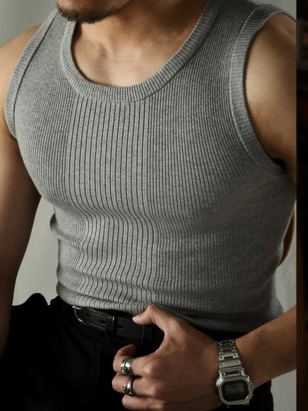 Nathan | Men's Sleeveless Slim Fit Ribbed Tank Top