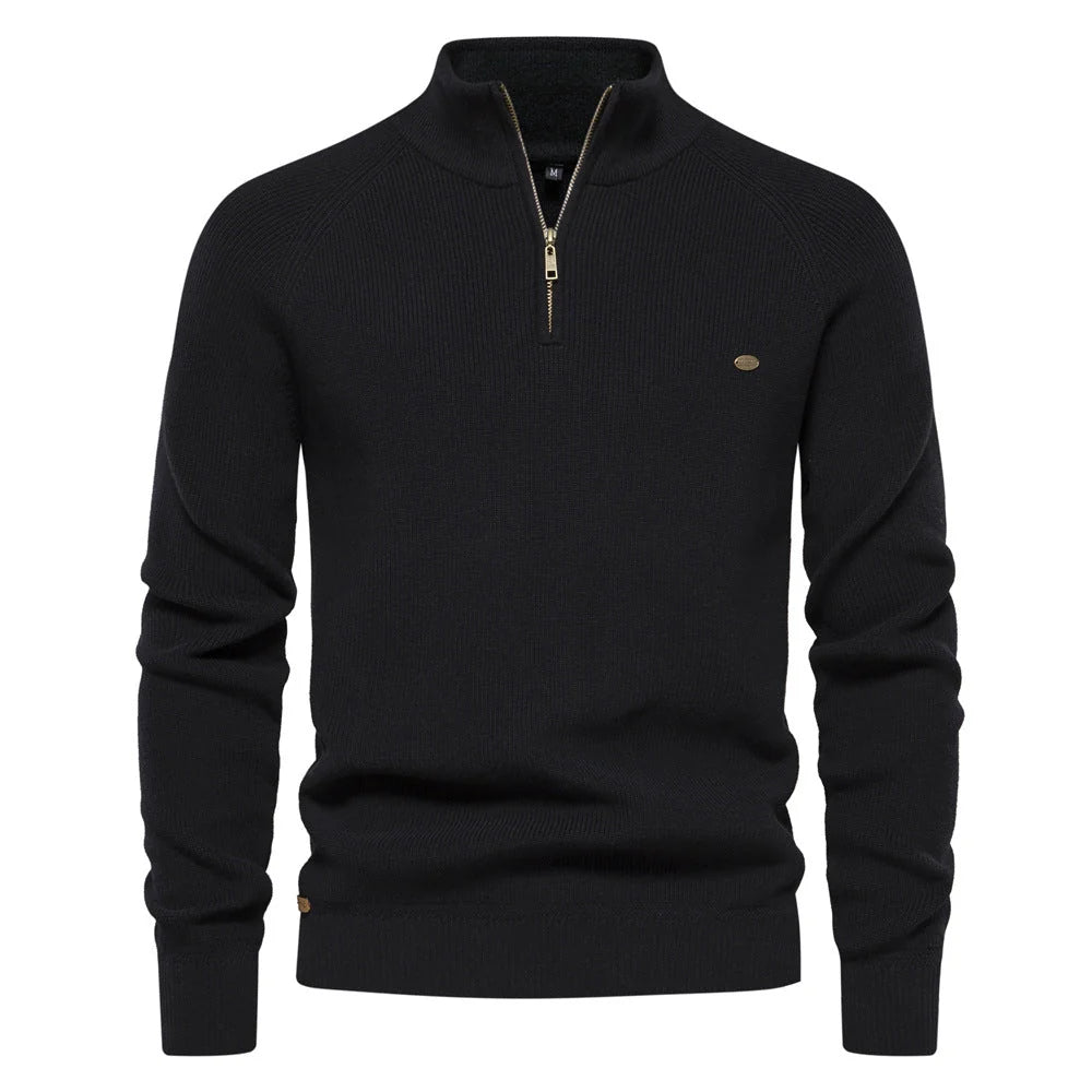 Norman | Men’s Zip Front Stand Collar Polo Shirt