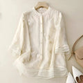 Odessa | Women's Floral Stand Collar Button Front Top