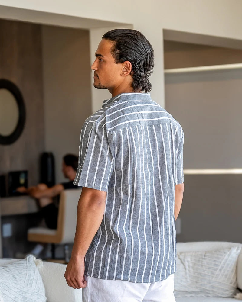 Oliver | Men’s Short Sleeve Vertical Stripe Shirt