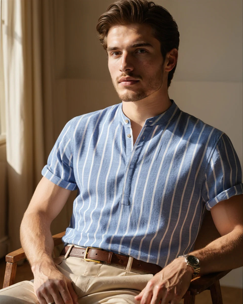 Oliver | Men’s Short Sleeve Vertical Stripe Shirt