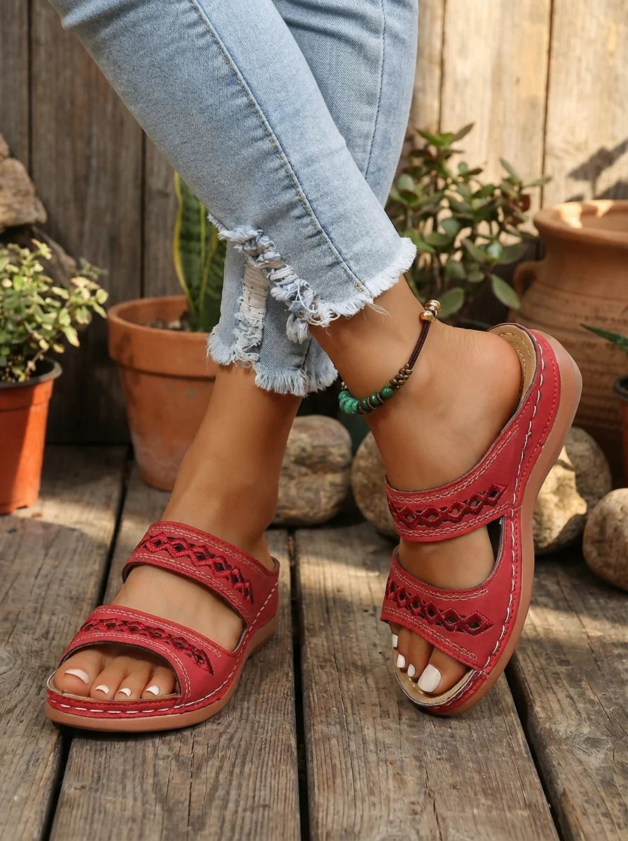 Olivia | Women’s Open Toe Double Strap Summer Sandals