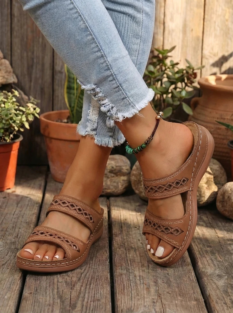 Olivia | Women’s Open Toe Double Strap Summer Sandals