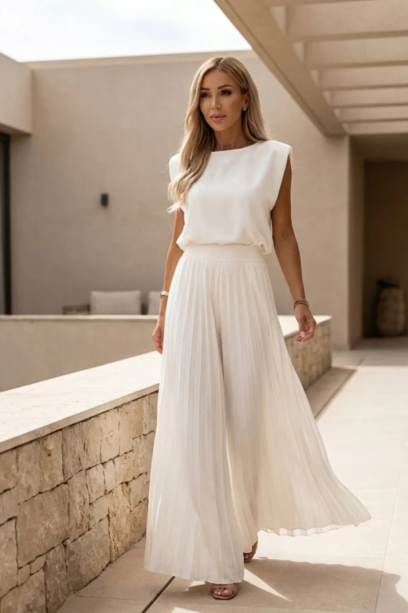 Patricia | Women’s Round Neck Sleeveless Matching Set