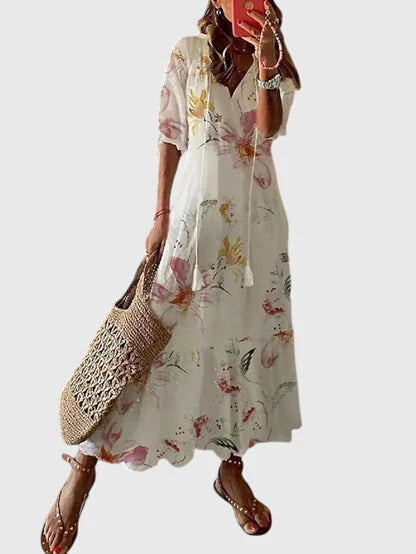 Phoebe | Women’s A-Line Boho Pattern Midi Dress