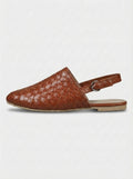 Poppy | Women’s Low Heel Woven Detail Slingback Flats