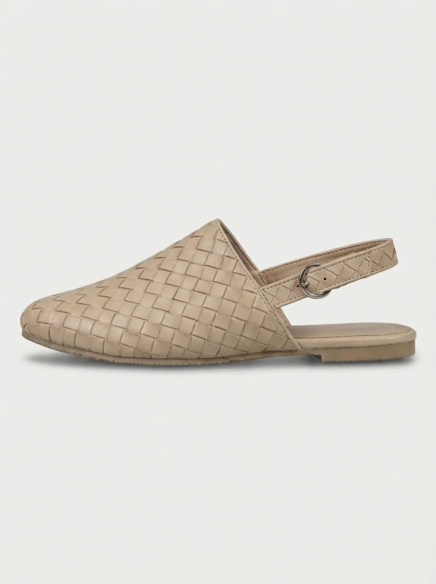 Poppy | Women’s Low Heel Woven Detail Slingback Flats