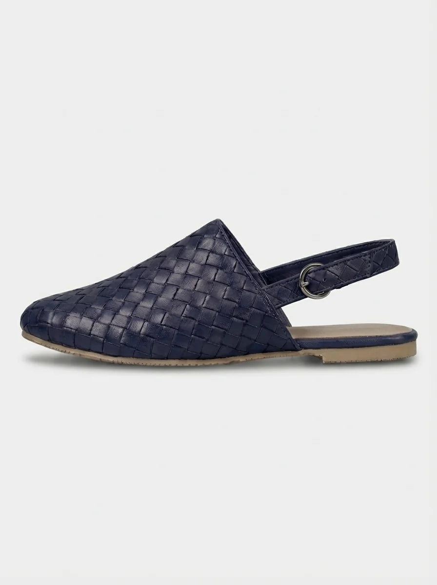 Poppy | Women’s Low Heel Woven Detail Slingback Flats
