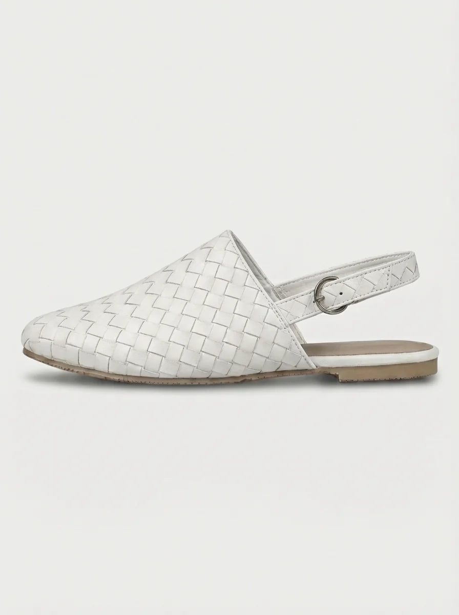 Poppy | Women’s Low Heel Woven Detail Slingback Flats