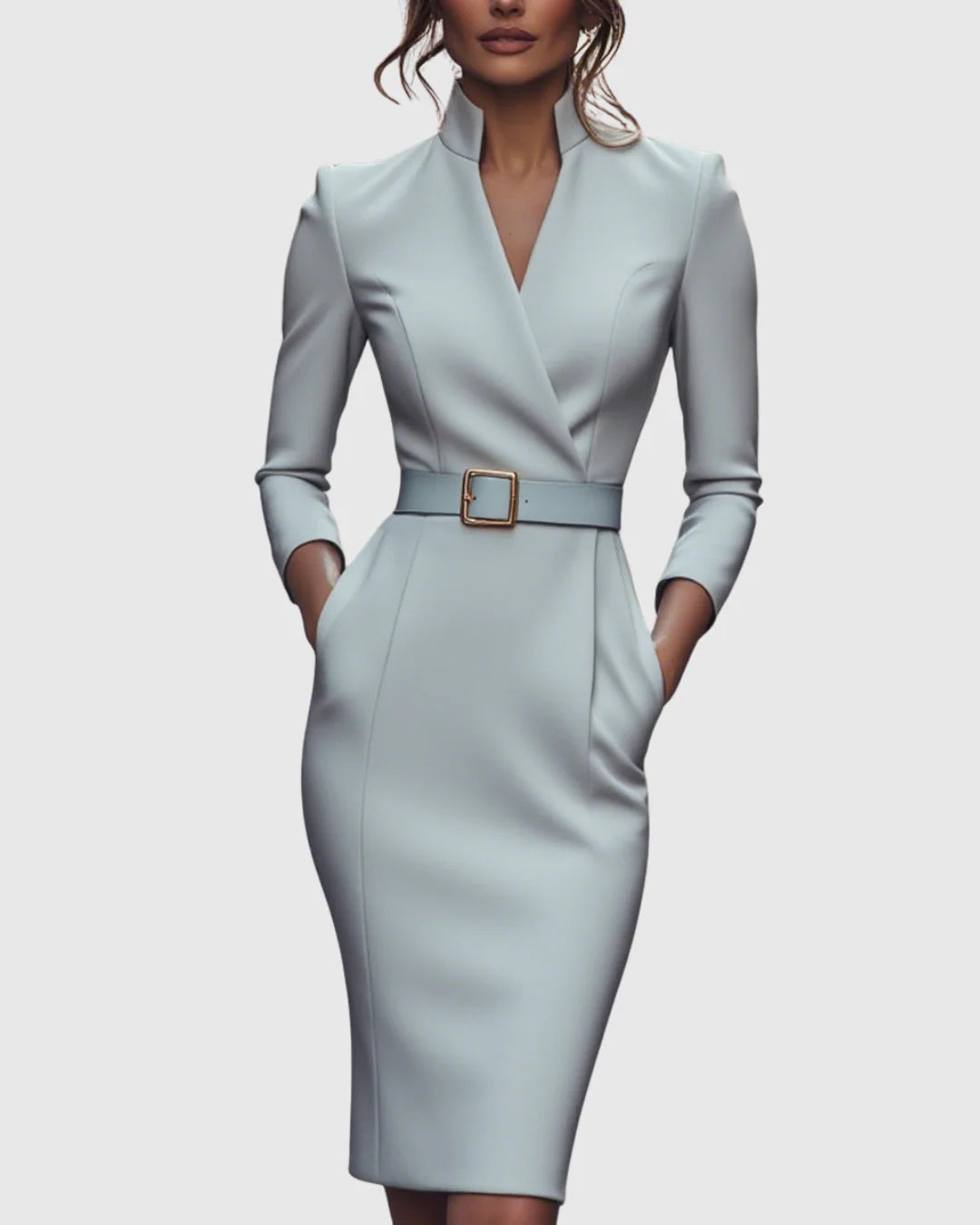 Poppy | Women’s V Neck Belted Midi Dress
