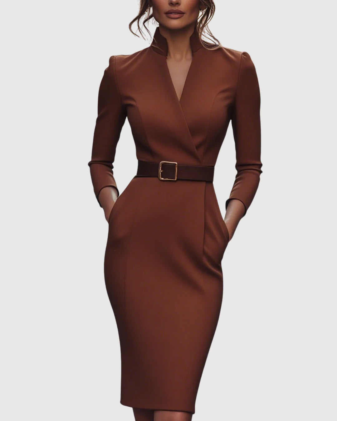 Poppy | Women’s V Neck Belted Midi Dress