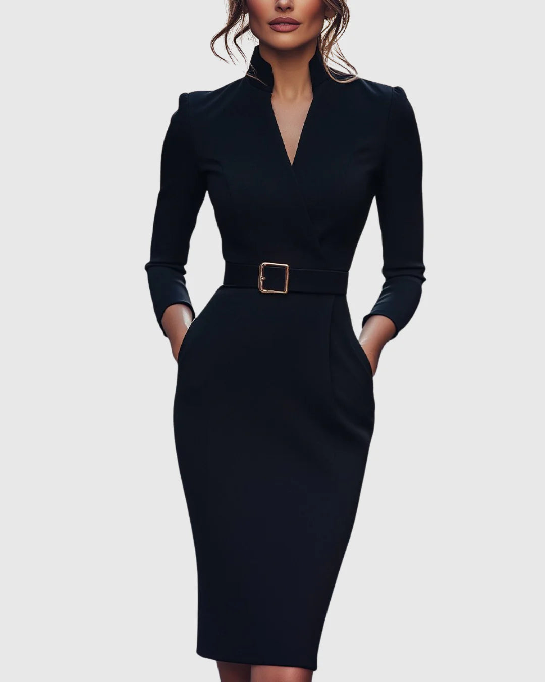 Poppy | Women’s V Neck Belted Midi Dress