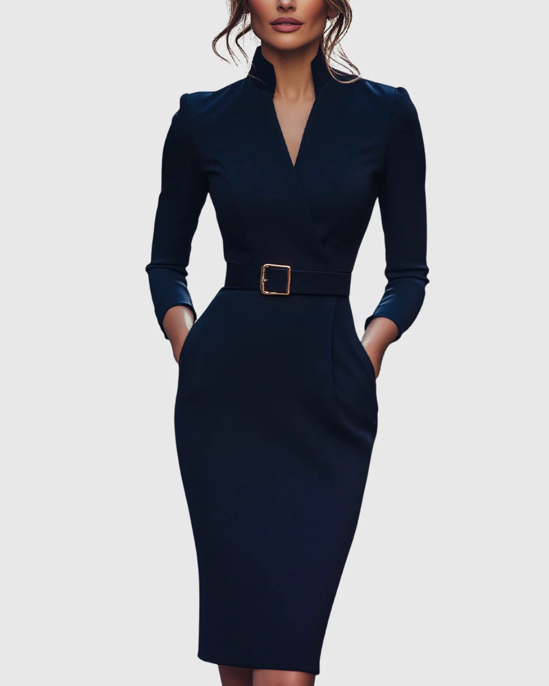 Poppy | Women’s V Neck Belted Midi Dress