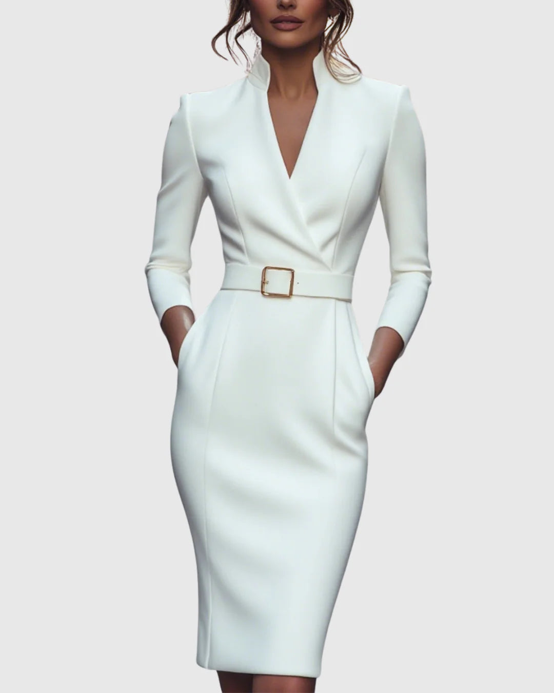 Poppy | Women’s V Neck Belted Midi Dress