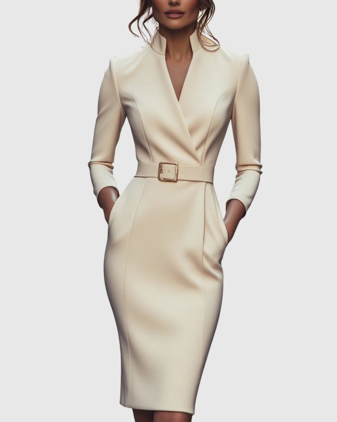 Poppy | Women’s V Neck Belted Midi Dress