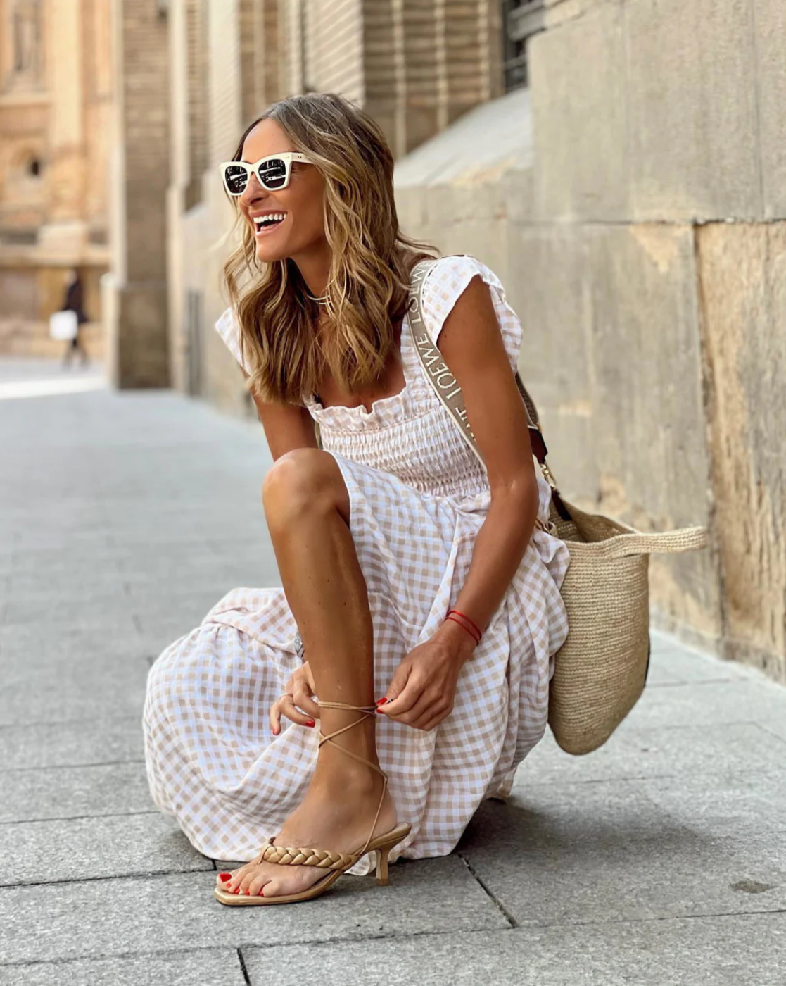 Rachelle | Women's Smocked A Line Square Neck Maxi Dress