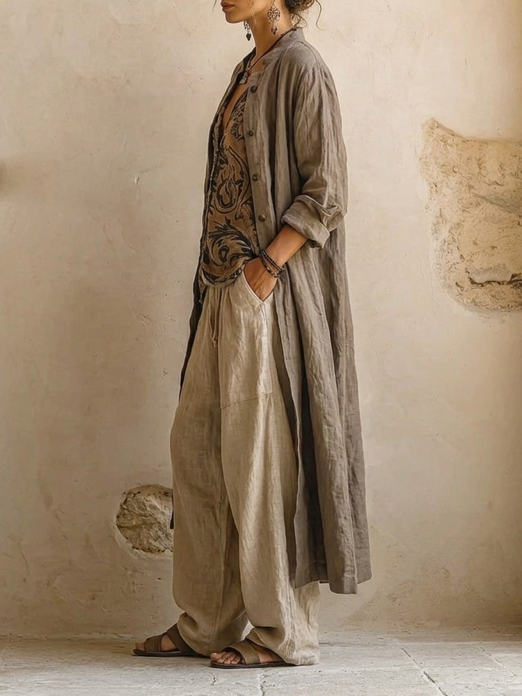 Raquel | Women's Drawstring Wide Leg Three Piece Set