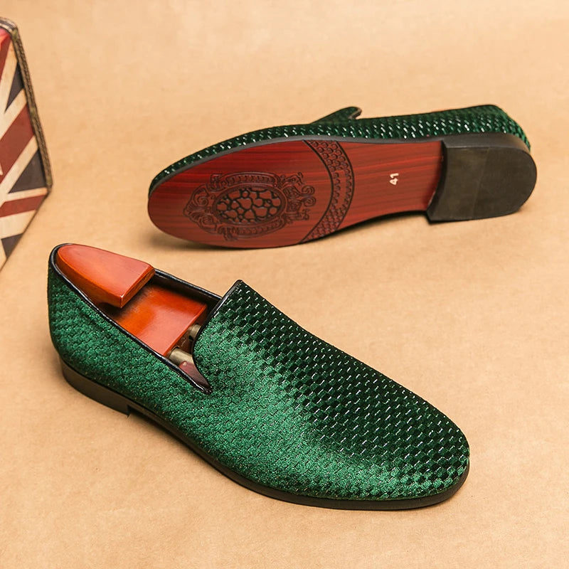 Regina | Men's Textured Closed Toe Slip-On Dress Loafers