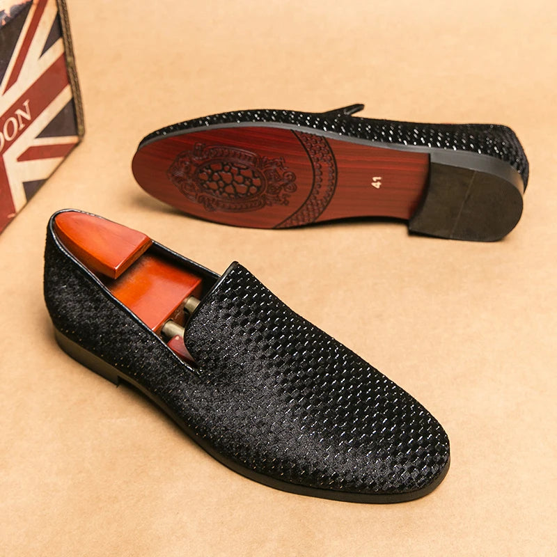 Regina | Men's Textured Closed Toe Slip-On Dress Loafers