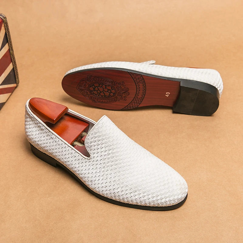 Regina | Men's Textured Closed Toe Slip-On Dress Loafers