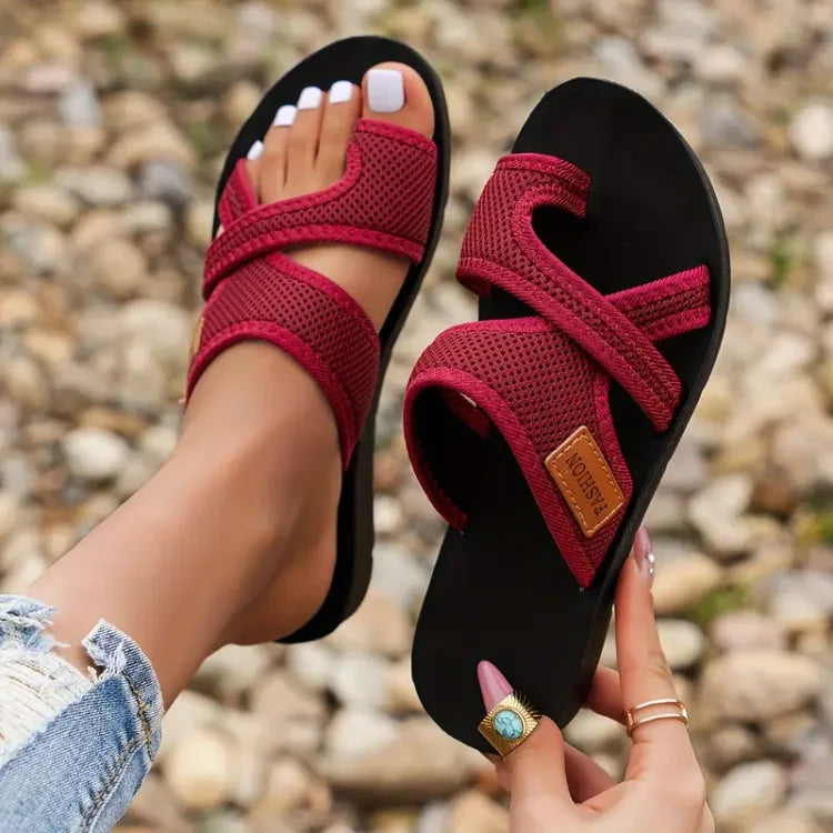 Rhonda | Women's Round Toe Slip On Summer Strappy Sandals