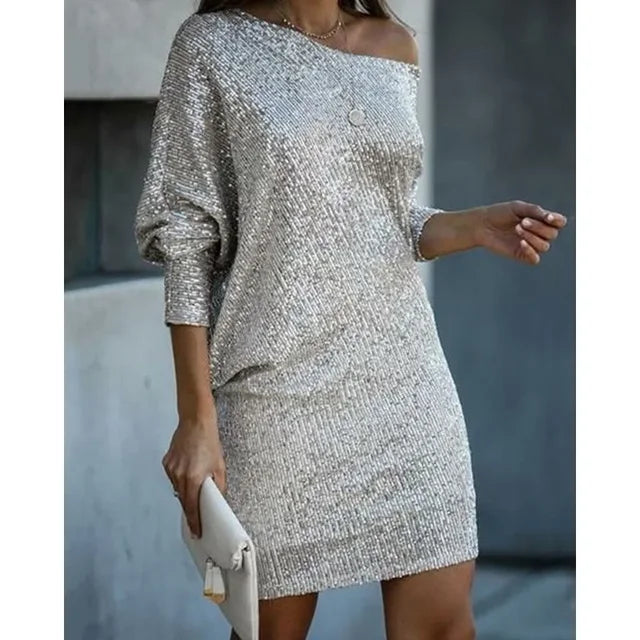 Rosalind | Women's Sequin Bodycon One Shoulder Mini Dress